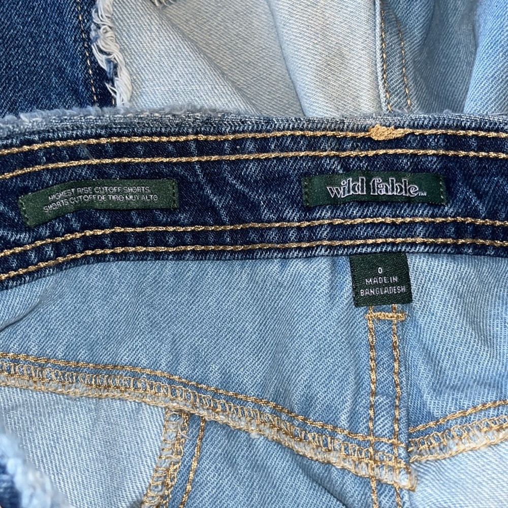 Wild Fable Highest Rise Cutoff Patchwork Jean Sho… - image 5